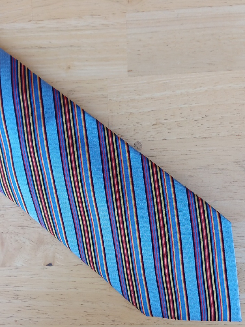 Daniel de Fasson Blue Multi-Stripe Men's Tie - Vibrant Striped Design